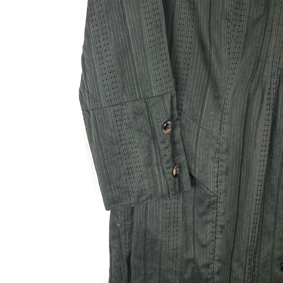 CAbi Got You Covered Olive Green Button Down T-Shirt Jacket Dress Size: X-Small - Picture 4 of 7